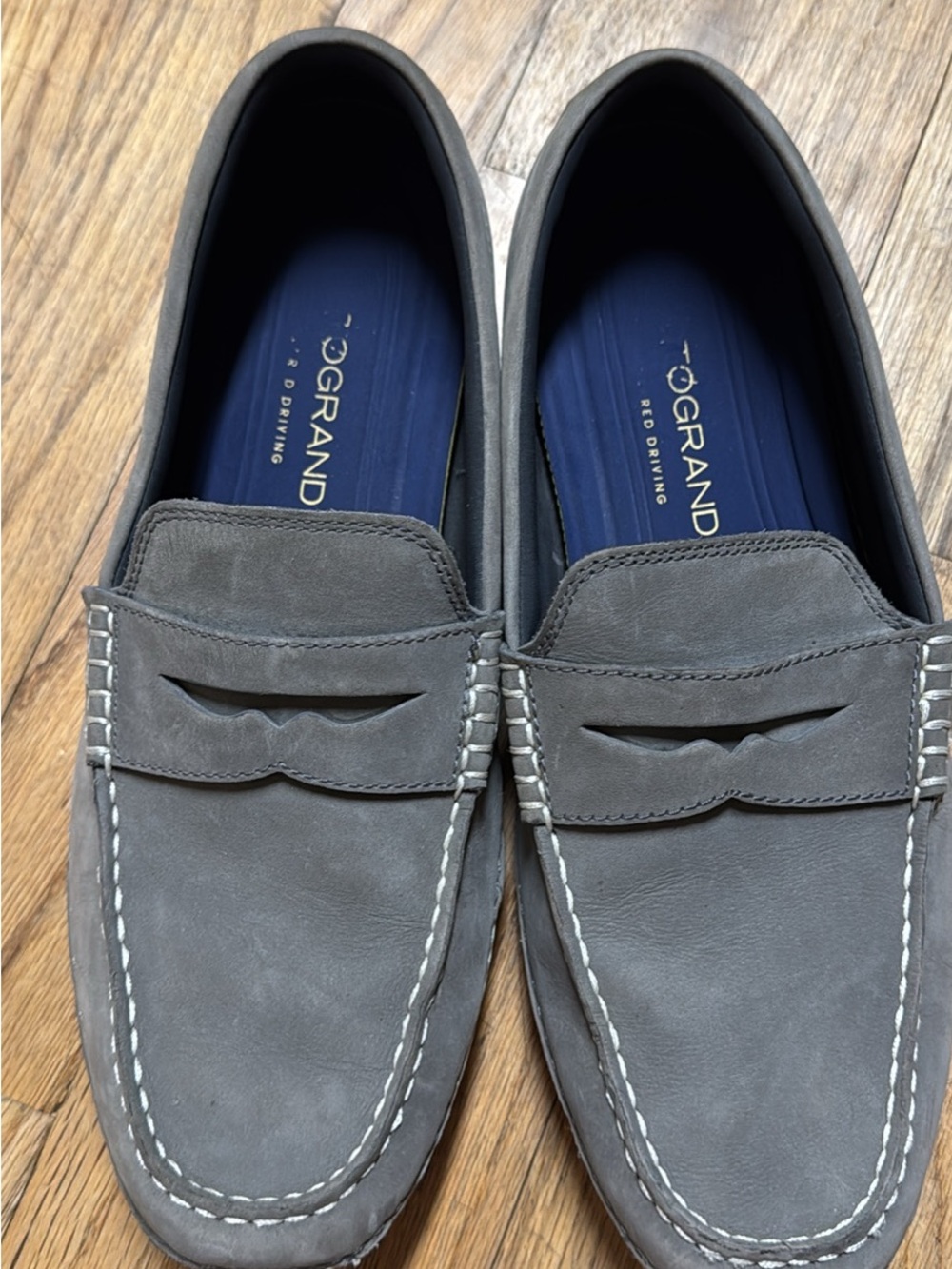 Cole Haan Gray Suede Penny Loafers